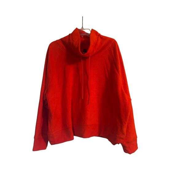 NWT Old Navy Red Fleece Pullover Long Sleeve Cowl Neck Drawstring Size L - Picture 1 of 4